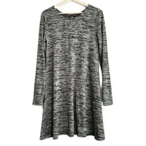 GAP | Long Sleeve Fine Knit Stretchy Dress Charcoal Grey Marled Sz S